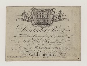Brewer, Dorchester Beer, handelskort av English School