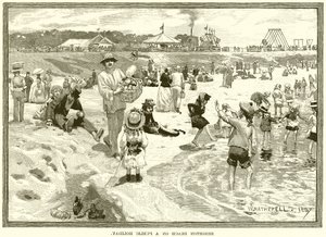 Brighton Beach på en allmän helgdag av English School