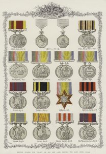 British Awards för tapperhet på hav och land under de senaste femtio åren (chromolitho) av English School