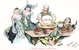 Brittiskt julkort av English School