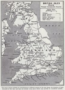 Brittiska öarna, främsta konvalescentresorter (litho) av English School