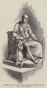 Bronsstaty av framlidne Sir Charles Morgan, Baronet av J Evan Thomas (gravyr) av English School