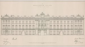Buckingham Palace, östfrontens höjd av English School