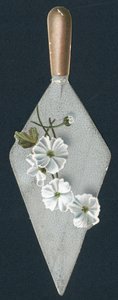Builders murslev och blommor, julkort av English School