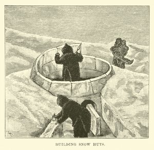 Bygger snöhyddor av English School