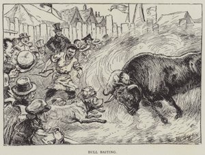Bull Baiting (litho) av English School