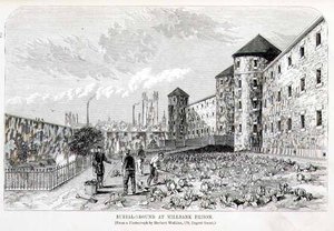 Burial Ground at Millbank Prison, från "The Criminal Prisons of London and Scenes of Prison Life" av Henry Mayhew (1812-87) och John Binny av English School