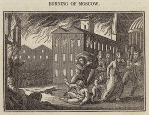 Burning of Moskva (gravyr) av English School