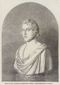 Byst av Lord Byron, av Bartolini (gravyr) av English School