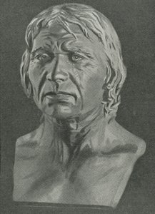 Byst av en Cro-Magnon-man av English School