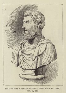 Byst av kejsar Severus, som dog i York, 4 februari 210 (gravyr) av English School
