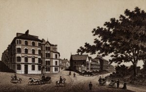 Buxton: Burlington Hotel and Broadwalk (litho) av English School