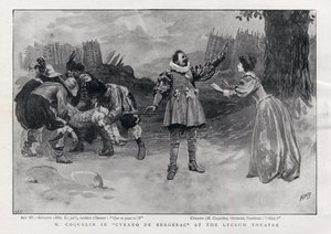 CONSTANT COQUELIN Aine (äldre) engelsk skådespelare i rollen som Cyrano de Bergerac på Lyceum Theatre, London 1898 av English School