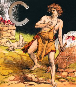 Cain (färglitografi) av English School