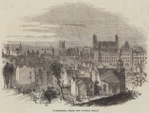 Cambridge, från Castle Hill (gravyr) av English School