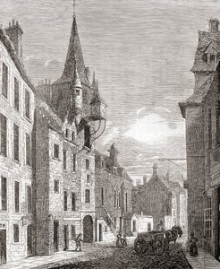 Canongate Jail, Edinburgh, Skottland, från Old England: A Pictorial Museum, pub. 1847 av English School