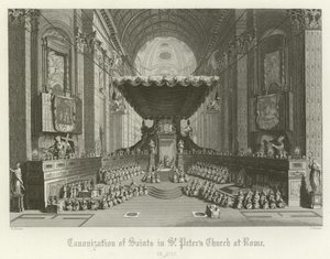 Kanonisering av helgon i St Peters Church, Rom, 1712 av English School