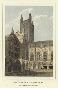 Canterbury Cathedral, utsikt från klostret av English School