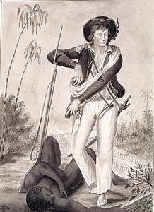 Kapten John Gabriel Stedman (1744-97), ca 1800 (penna och tvätt på papper) (s/v foto) av English School