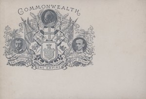 Kort som hyllar samväldet och Australien, sent 1800-tal (litho) av English School