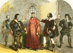 Kardinal Wolsey arresterad för högförräderi av English School
