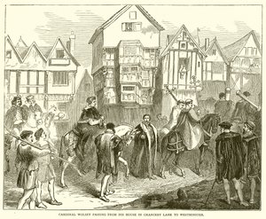 Kardinal Wolsey passerar från sitt hus i Chancery Lane till Westminster av English School