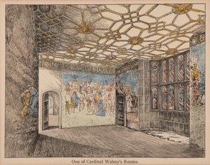 Kardinal Wolseys rum (handfärgad litho) av English School