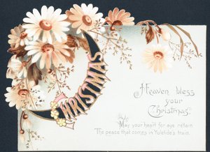 Cascading blommor, julkort av English School