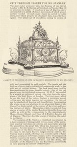 Casket of Freedom of City of London presenteras för Mr Stanley (gravyr) av English School