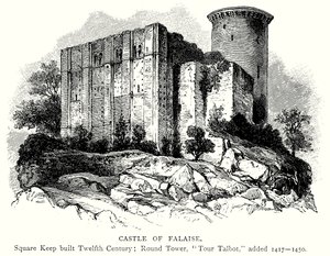 Slottet i Falaise (gravyr) av English School