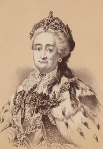 Katarina den stora, kejsarinna av Ryssland (litografi) av English School