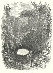 Grotta vid Pegwell Bay (gravyr) av English School