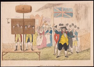 Cecil Wray i Pillory The Rights of the Commons, pub. 1784 (handfärgad gravyr) av English School