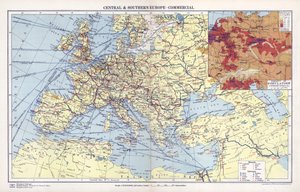Central- och Sydeuropa, kommersiellt tryck (färglitografi) av English School