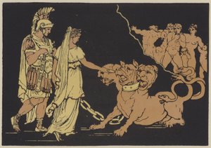 Cerberus (färglitografi) av English School