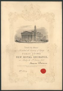 Ceremoni för att lägga den första stenen till New Royal Exchange, London, den 17 januari 1842 av English School