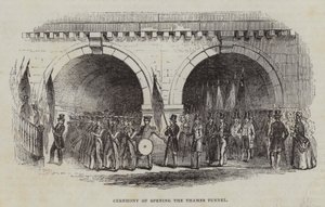 Ceremoni för öppning av Thames Tunnel, 1843 av English School