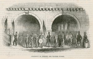 Ceremoni för öppningen av Thames-tunneln av English School