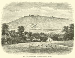 Chalk Downs nära Clanfield, Hants av English School