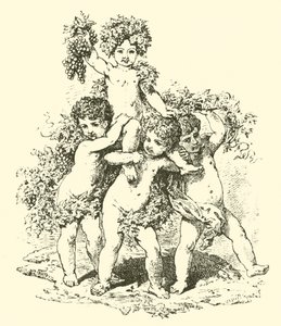 Champagne, allegoriska figurer (gravyr) av English School
