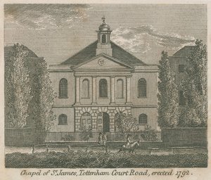Chapel of St James, Tottenham Court Road, London, uppfört 1792 av English School