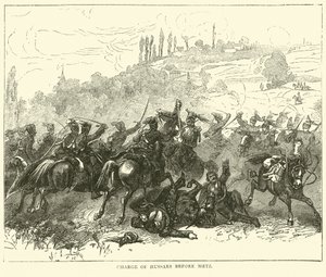 Anklagelse av husarer före Metz, oktober 1870 av English School