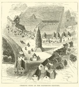 Charing Cross under sextonhundratalet (gravyr) av English School