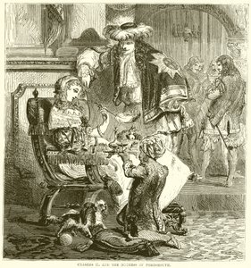Charles II och hertiginnan av Portsmouth av English School