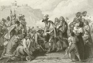 Charles II landar i Dover av English School