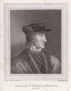 Karl VI, kung av Frankrike (gravyr) av English School