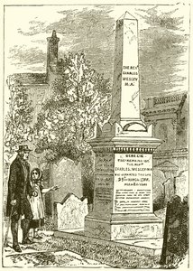 Charles Wesley, gravsten (gravyr) av English School