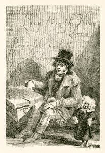 Charles Wood, en blind man, med en orgel och en dansande hund av English School