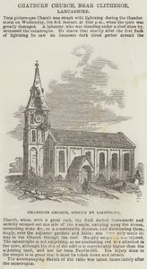 Chatburn Church, nära Clitheroe, Lancashire (gravyr) av English School