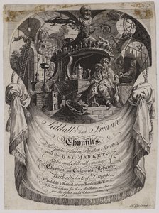 Kemister och drogister, Siddall och Swan, handelskort av English School